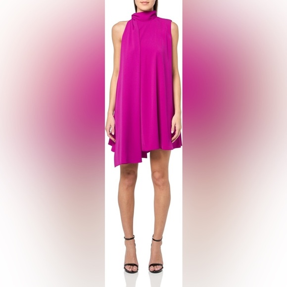 New EVE Black Halo Henna Cocktail Mini Dress Berry Plum Trapeze Sz M - Picture 13 of 13